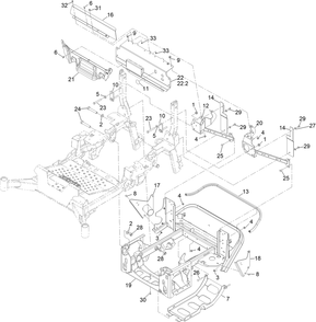 Power Frame Assembly Diagram and Parts List for 72144 413000000 - 999999999 Toro Lawn Tractor