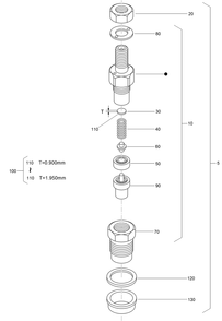 Nozzle Holder Assembly Diagram and Parts List for 74264TE (314000001-314999999)(2014) Toro Lawn Mower