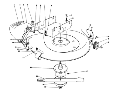 Mower Housing Assembly Diagram and Parts List for 56080 0000001 - 0999999 Toro Lawn Tractor
