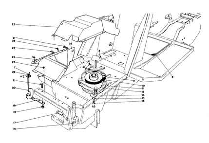 Clutch & Pulley Assembly Diagram and Parts List for 57300 2000001 - 2999999 Toro Lawn Tractor
