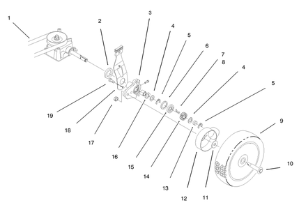 Rear Axle Assembly Diagram and Parts List for 20444 5900001 - 5999999 Toro Lawn Mower