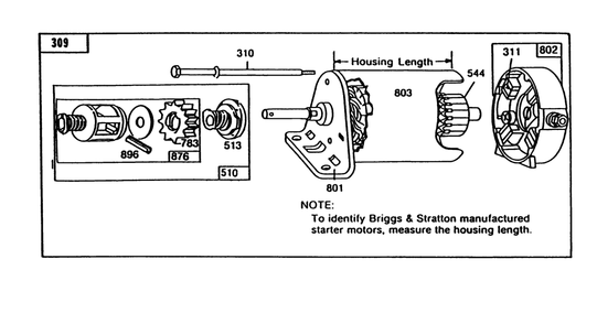 Part Location Diagram of 490420 Toro Starter Motor Assembly