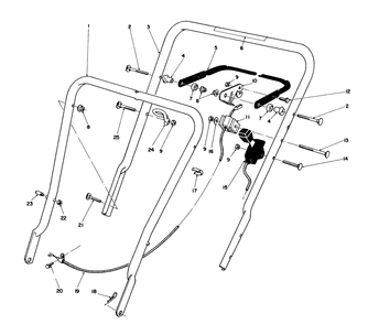 Handle Assembly Diagram and Parts List for 16575 0000001 - 0999999 Toro Lawn Mower