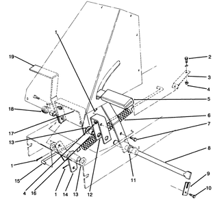 Brake & Clutch Assembly Diagram and Parts List for 70120 4900001 - 4999999 Toro Lawn Tractor