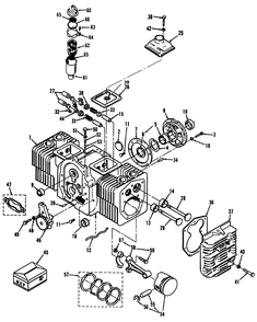 Engine Cylinder Block Diagram and Parts List for 41-20OE03 2000001 - 2999999 Toro Lawn Tractor