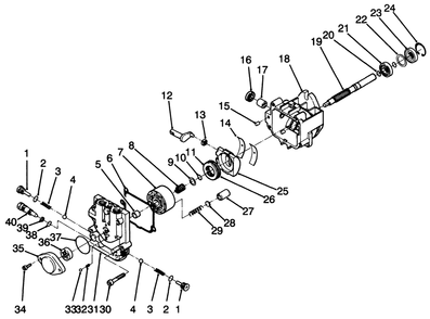 Hydraulic Pump Assembly No. 82-8220 Diagram and Parts List for 30190 20000001 - 29999999 Toro Lawn Tractor Accessories