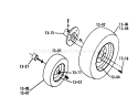 Wheels And Tires Diagram and Parts List for 1-0110 1972 Toro Lawn Tractor