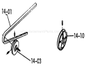 Drive Belts, Pulleys (plate 14.1) Diagram and Parts List for 1-0310 1971 Toro Lawn Tractor