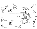 Electrical System Diagram and Parts List for 1-0353 1974 Toro Lawn Tractor