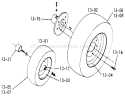 Wheels And Tires Diagram and Parts List for 1-0360 1973 Toro Lawn Tractor
