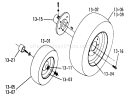 Wheels And Tires Diagram and Parts List for 1-0375 1975 Toro Lawn Tractor