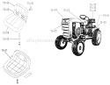 Seats, Decals, Misc. Trim Diagram and Parts List for 1-0401 1972 Toro Lawn Tractor