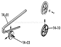 Drive Belts and Pulleys Diagram and Parts List for 1-0475 1973 Toro Lawn Tractor