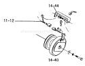 P.t.o. Clutch Diagram and Parts List for 1-0475 1973 Toro Lawn Tractor