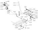Brake, Clutch, Speed Control Linkage Diagram and Parts List for 1-0491 1975 Toro Lawn Tractor