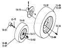 Wheels and Tlres Diagram and Parts List for 1-0480 1974 Toro Lawn Tractor