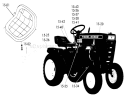 Seats, Decals, Misc. Trim Diagram and Parts List for 1-0511 1975 Toro Lawn Tractor
