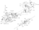 Transaxle Diagram and Parts List for 1-0511 1975 Toro Lawn Tractor