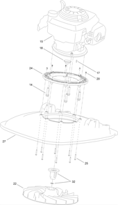 Engine And Deck Assembly Diagram and Parts List for 2601 312000001 - 312999999 Toro Lawn Tractor Accessories