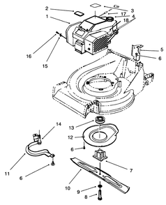 Engine Assembly Diagram and Parts List for 26636B 6900001 - 6999999 Toro Lawn Mower