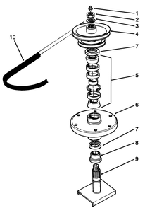 Drive Spindle No. 54-7781 Diagram and Parts List for 30136 4901037 - 4999999 Toro Lawn Mower