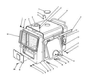 Engine Cover Assembly Diagram and Parts List for 62040 7000001 - 7999999 Toro Generator