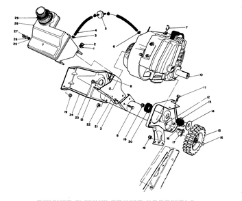 Engine & Main Frame Assembly Diagram and Parts List for 38181 4900001 - 4999999 Toro Snow Blower