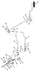 Parking Brake Diagram and Parts List for R1-24OE02 1000001 - 1999999 Toro Lawn Tractor