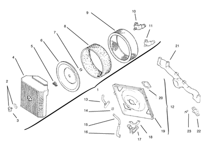Air Intake/Filtration Diagram and Parts List for 72102 8900001 - 8900399 Toro Lawn Tractor