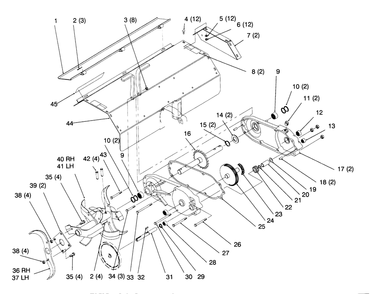 Guard, Shield, Gear Case & Tines Diagram and Parts List for 79370 5900001 - 5999999 Toro Lawn Tractor