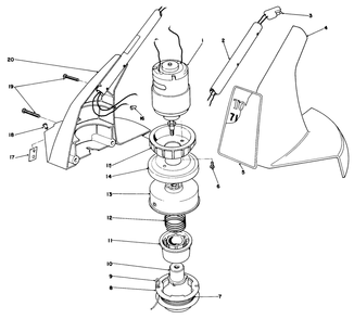 Motor Housing Assembly Diagram and Parts List for 51561 0000001 - 0999999 Toro Trimmer