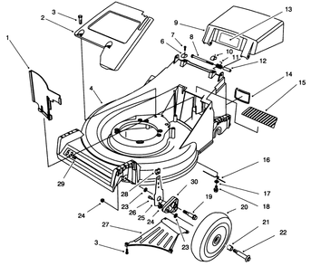 Housing Assembly Diagram and Parts List for 26632B 6900001 - 6999999 Toro Lawn Mower
