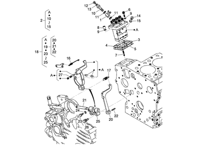 Injection Pump And Governor Assembly Diagram and Parts List for 74274 (313000001-313999999)(2013) Toro Lawn Mower