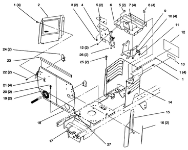Hoodstand And Firewall Diagram and Parts List for 72102 6900001 - 6999999 Toro Lawn Tractor