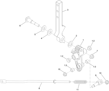 Rh Motion Control Assembly Diagram and Parts List for 74463 400000000-402099999 Toro Lawn Tractor