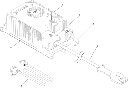 1200 Watt Lithium Battery Charger Assembly Diagram and Parts List for 22218 407600000 - 411799999 Toro Lawn Tractor Accessories