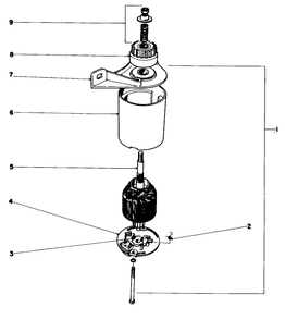 Starter Motor And Pinion Diagram and Parts List for 21666 0000001 - 0033908 Toro Lawn Mower