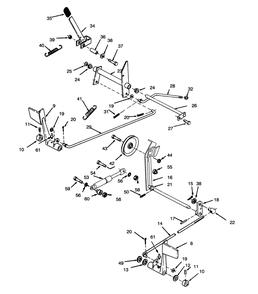 Clutch, Brake And Speed Control Linkage Diagram and Parts List for 73380 4900001 - 4999999 Toro Lawn Tractor