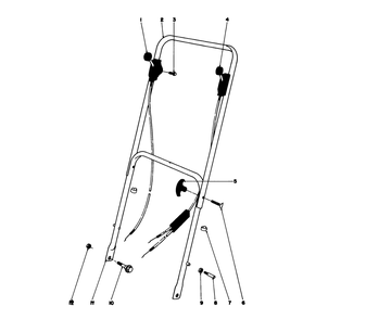 Handle Assembly Models 16067, 16155, 16287 Diagram and Parts List for 16155 7000001 - 7999999 Toro Lawn Mower