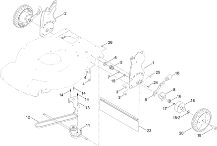 Rear Wheel And Height-Of-Cut Assembly Diagram and Parts List for 21762 410000000 - 999999999 Toro Lawn Mower