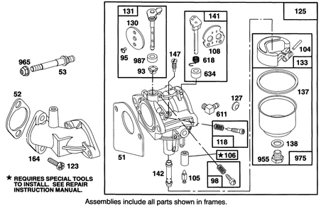 Engine Briggs & Stratton Model 28b707-0126-01 Diagram and Parts List for 70120 4900001 - 4999999 Toro Lawn Tractor