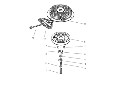 Recoil Starter #590749 (Optional) Diagram and Parts List for 38540 8900001 - 8999999 Toro Snow Blower