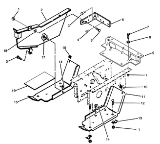 Belt Guard And Footrest Assembly Diagram and Parts List for 73520 4900001 - 4999999 Toro Lawn Tractor