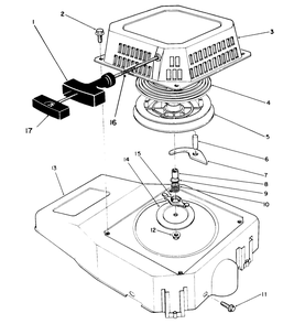 Recoil Assembly (Engine No. Vm140) Diagram and Parts List for 26620B 1000001 - 1999999 Toro Lawn Mower