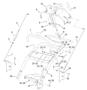 Handle Assembly Diagram and Parts List for 30299TE (230000001-230999999)(2003) Toro Lawn Mower