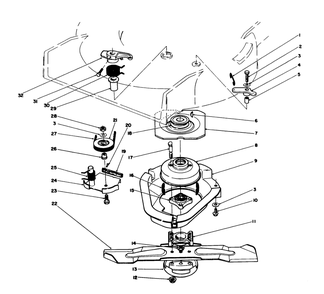 Blade & Brake Clutch Assembly Diagram and Parts List for 20624C 8000001 - 8999999 Toro Lawn Mower