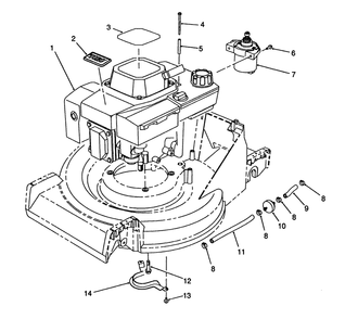 Engine Assembly Diagram and Parts List for 26624 0000001 - 0001101 Toro Lawn Mower