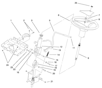 Steering Wheel & Tile Assembly Diagram and Parts List for 72115 9900001 - 9999999 Toro Lawn Tractor