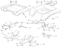 Throttle, Choke And Fuel System Diagram and Parts List for 11-10K801 1983 Toro Lawn Tractor