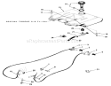 Clutch, Brake And Speed Control Linkage Diagram and Parts List for 11-10K801 1983 Toro Lawn Tractor